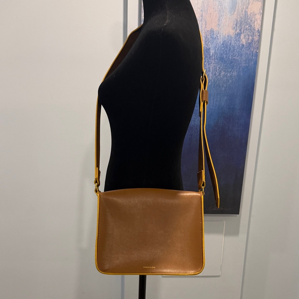 Tan Faux Leather Crossbody Bag - Picture 6 of 7